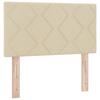 Box Spring Bed with Mattress and Headboard Cream 80 X 200 Cm Fabric