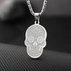 Fashion Pop Stainless Steel Flower Skull Pendant Necklace Skull Pendant Necklace Holiday Gift Accessories