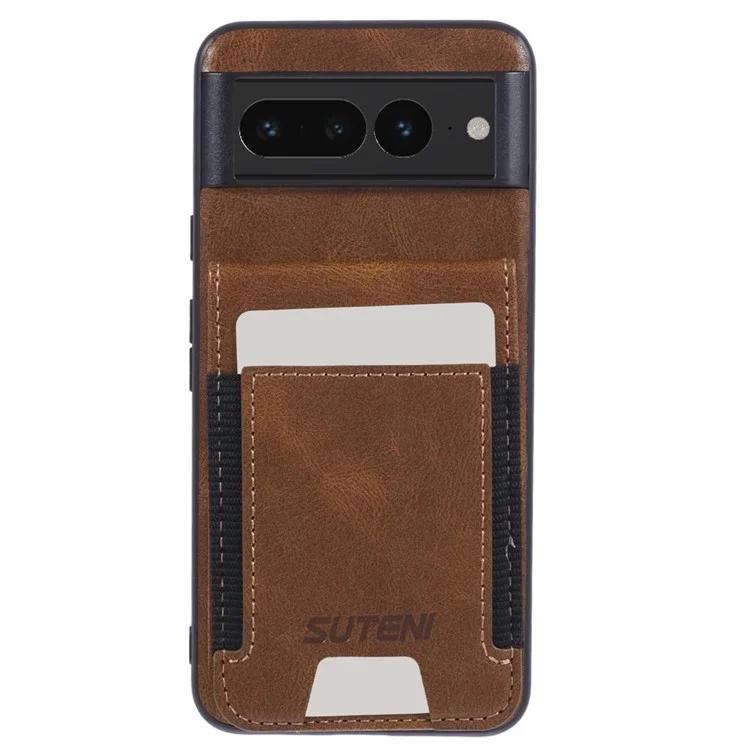 

SUTENI H03 для Google Pixel 7 Pro 5G чехол кожа+TPU чехол для телефона с держателем для карт