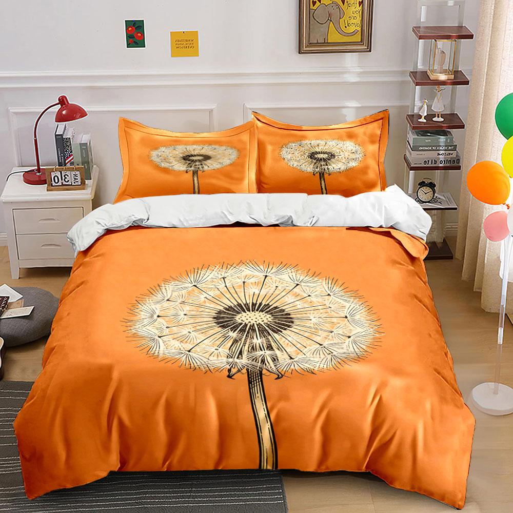 

Dandelion design on orange. Bedding sets Duvet cover sets Duvet covers Pillowcases(1 * Duvet Cover 2 * Pillowcases, without duvet insert) 135x200cm