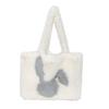 Furry Women's Bag Winter New Portable Plush Commuter Tote Bag Cute Big Ears Rabbit Casual Shoulder Bag