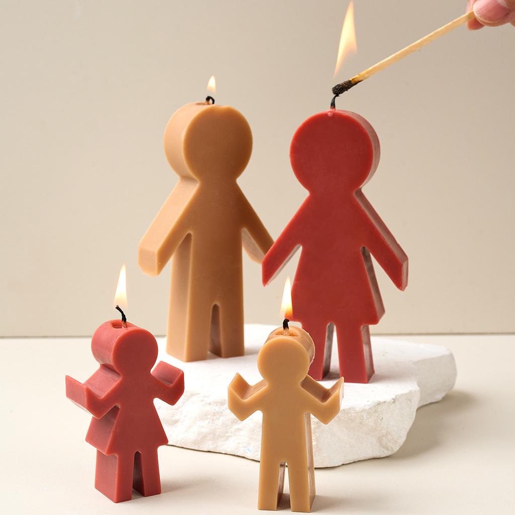 Family of Four Hand in Hand Silicone Candle Mold DIY Mother's Day Scented Candles Soap Molds Plaster Resin Craft Making Home Dec