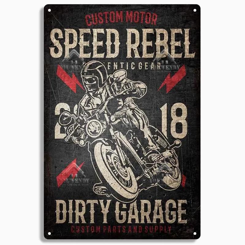 DORA Tin Sign Born To Ride Motorcycle Tin Signs Retro Metal Sign Plaque Vintage Wall Decor Garage Bar Man Cave Decorative Plate