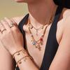 Ocean Style 18K Gold Plated DIY Enamel Jewelry Set with Zircon Seahorse & Starfish Pendants