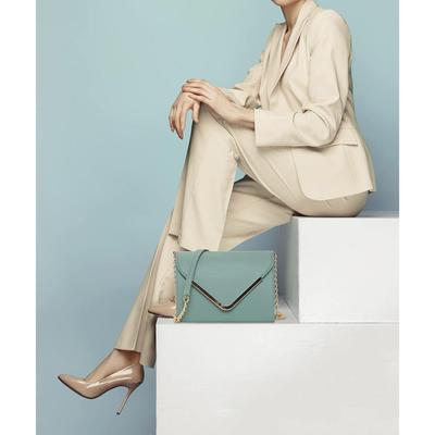 Women Girls V-flap Crossbody Sling Bag with Gold Chain