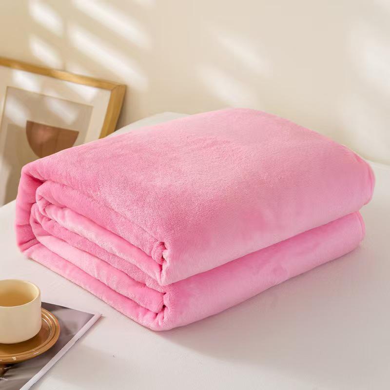 Coperta in Flanella Peluche Monocolore - Caldo Lenzuolo in Pile Corallo e Coperta per Pisolino