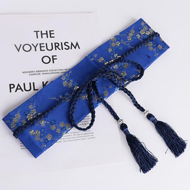 Waistband for Women Vintage Embroidery Floral Bow Tie Belt Chic Elegant Design for Evening