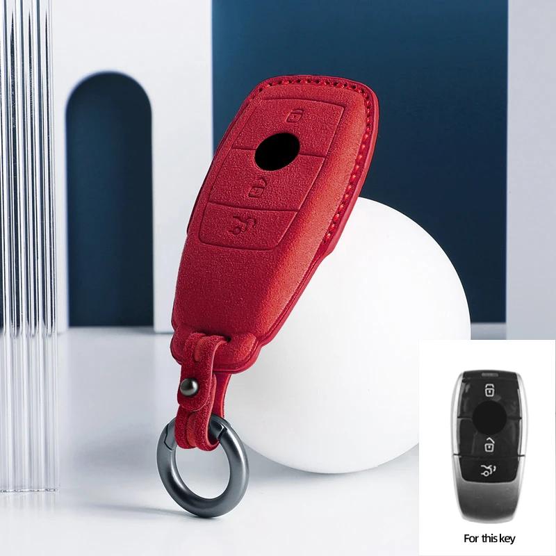 Alcantara Car Key Case Cover For Mercedes Benz W176 W177 W205 W206 W212 W213 W222 W223 W167 W463 X166 A C E S G Cls Glc Sl Class