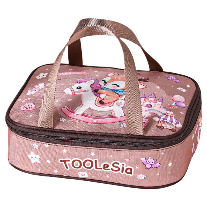 Insulated Cartoon Bento Lunch Bag for Kids - Waterproof, Large, and Portable