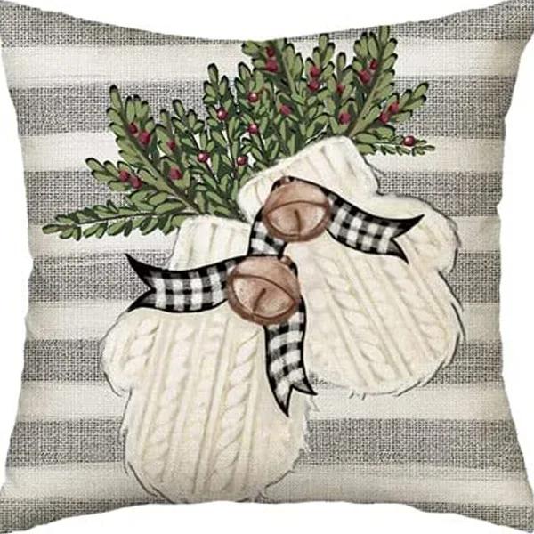 Merry Christmas Decor Cushion Cover x cm Pillow CaseCartoon Reindeer Santa Claus Printed Throw Pillowcase Linen Pillow Cover