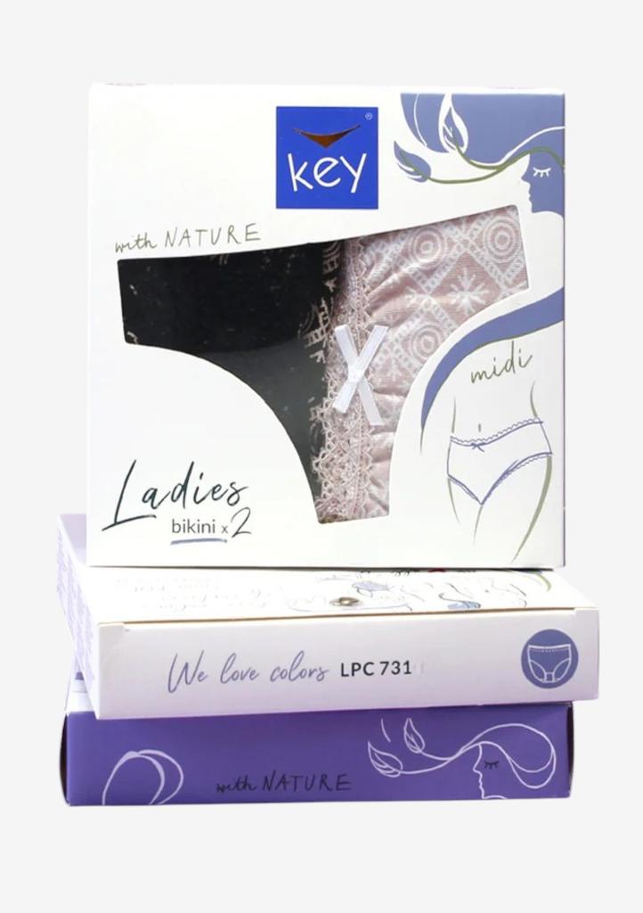 Figi damskie bawełniane (2pack) o klasycznym kroju LPC 731 Key