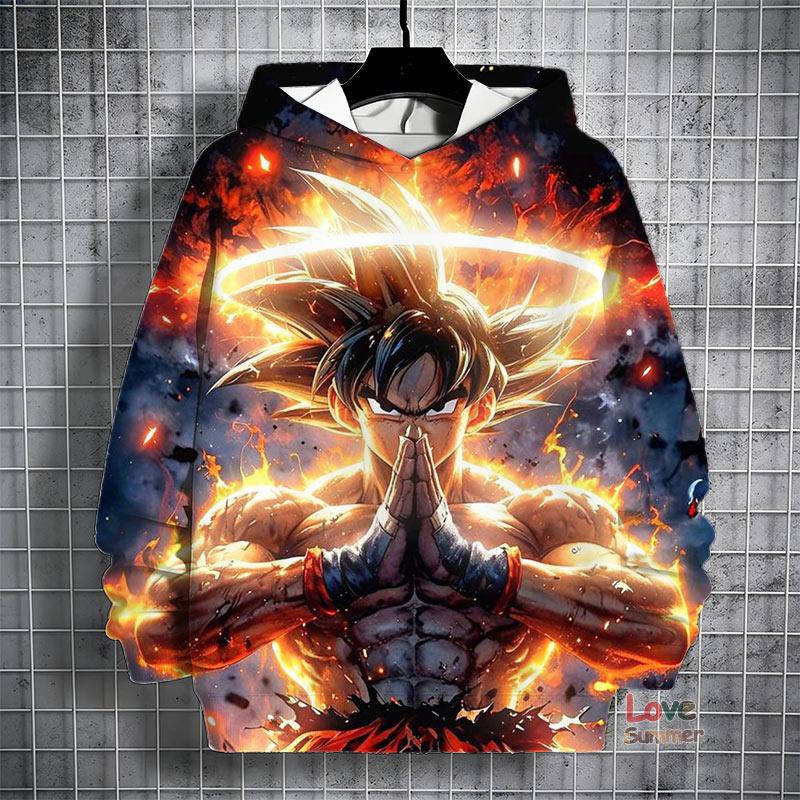 Hot Sale Trend Hip-Hop Hooded Sweatshirt S-5XL Adults Dragon Ball Battle Suit 3D Print Hoodie Sports Sweatshirt Top Clothing