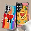 Bad Bunny Heart Plating Phone Case For Samsung Galaxy S24 S25 FE S26 Edge S23 Ultra S22 S21 Plus S20 Anti-Fall Airabag Cover