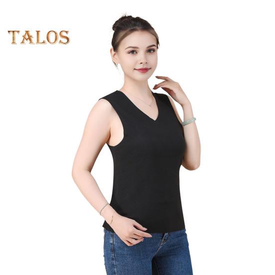 Zimní Dámská zateplená vesta Bezešvá Oboustranná Plyšová Rychlá uzamykatelná teplota Kulatý výstřih Slim Fit Elastická Vnitřní nošení Bez rukávů Spodní část tílka