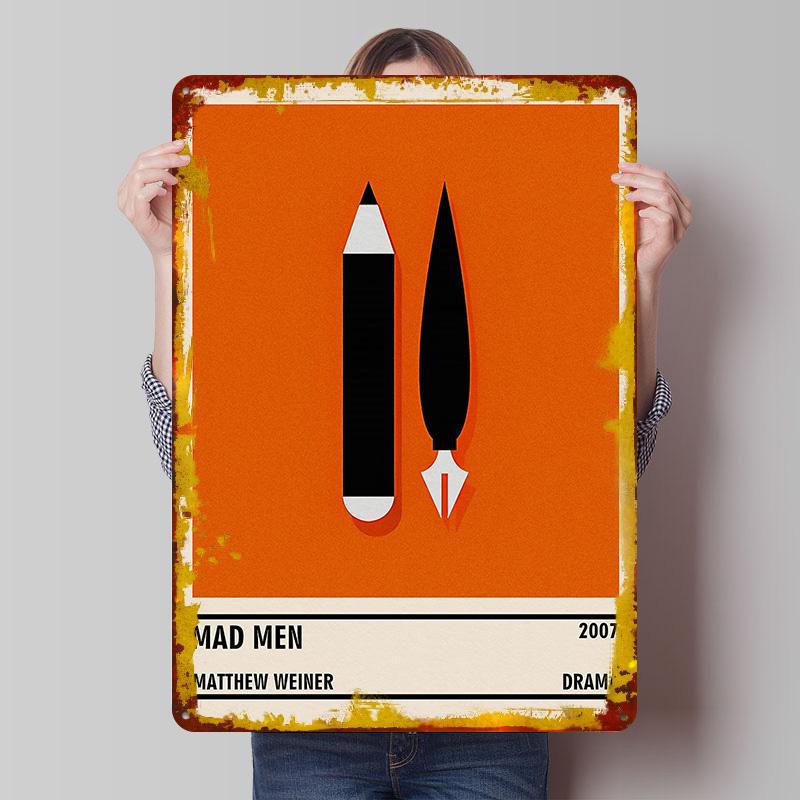 

Mad Men Minimalist Tin Plaque Poster Customized Wall Art Retro Vintage Metal Signs for Man Cave Room Decoration Desk Decor Home 7.9x11.8In(20x30cm)