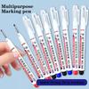 4/12 Pcs Waterproof Long Head Markers Deep Hole Marker Pen for Metal Carpenter Red/Black/Blue/Green Ink Woodworking Tools Marker