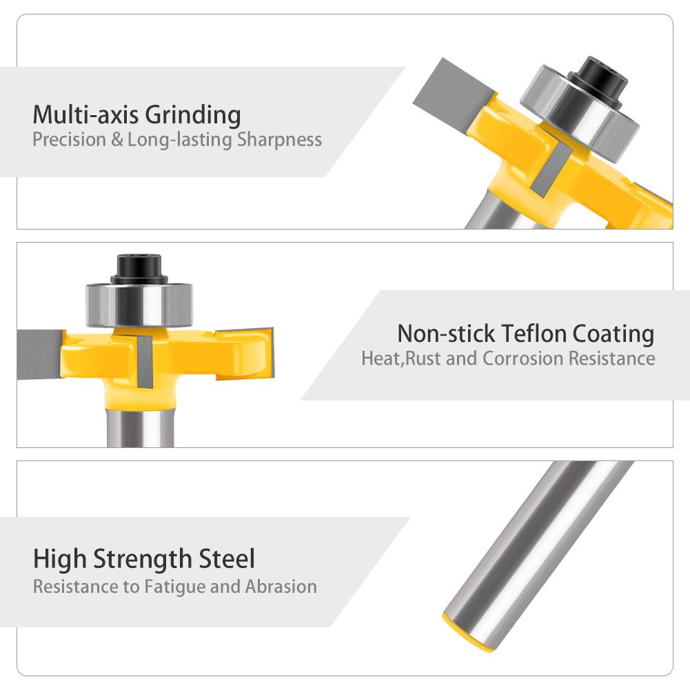 4-Edge Ball T-Knife 8 Handle Woodworking Milling Cutter Slotting Cutter Notch Cutter Alloy Cutter Head Trimming Machine Cutter Head