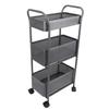 3 Tier Rolling Cart, Hvy Duty Steel Utility Cart with Sliding Mesh Basket and 4   Wheels, for Kitchen, Bathroom, Bedside, Laundry Room