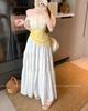 Plus Size One-Shoulder Ruffle Lace Patchwork Top - Versatile, Slimming T-Shirt for Women