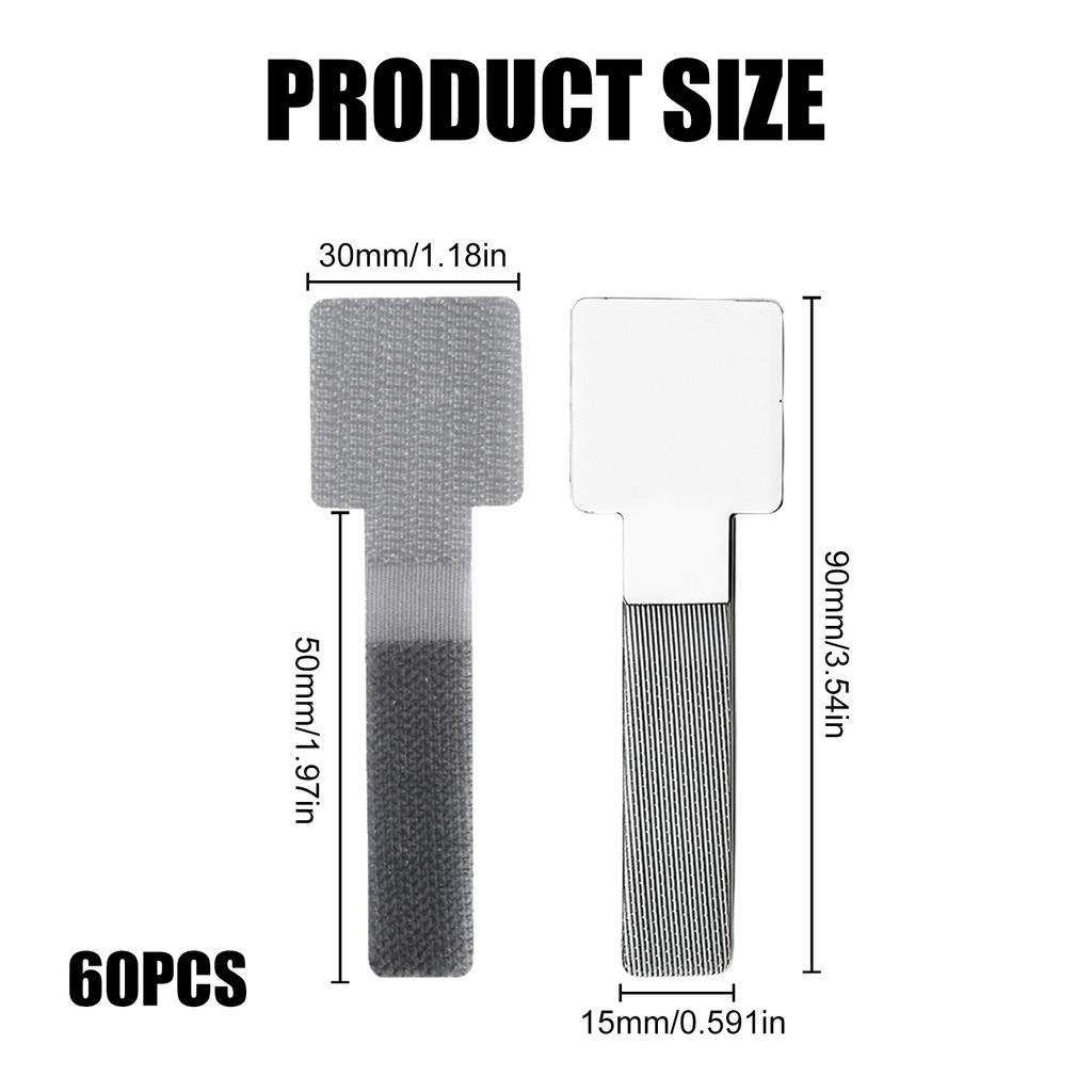 60pcs Adjustable Adhesive Cord Organizers Power Cord Storage Cable Manager Desk Wire Winder Easy Installation