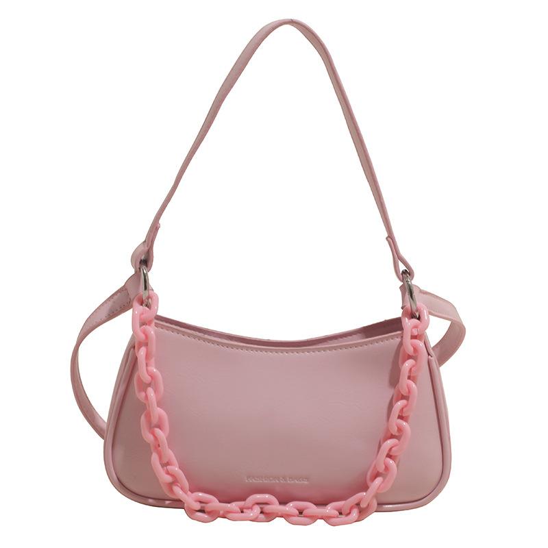 

Niche design bag women s fashion versatile popular simple oblique span bag leisure commuting high sense armpit bag розовый