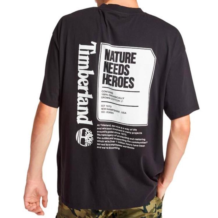 Timberland Earthkeeper Series Printed Short Sleeve T-Shirt Men Tops Black A2B51001