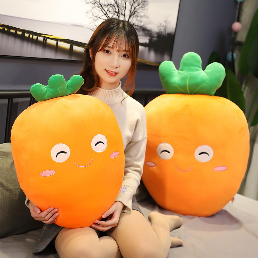 3 Sizes Cartoon Carrot Plush Toys Cotton Stuffed Vegetables Throw Pillow Soft Cozy Sofa Chair Cushion Amusing Home Decor
