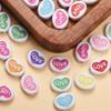 30Pcs 12.5*9.5mm Colored Heart-Shaped Acrylic Loose Spaced Bead Jewelry Make DIY Necklace Bracelet
