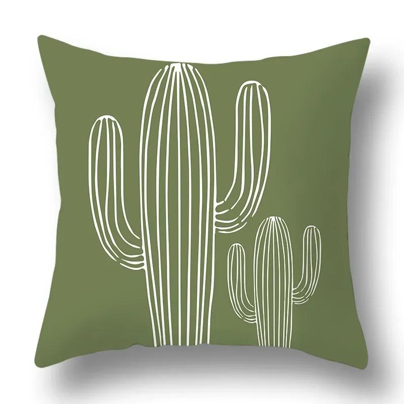 Green Plant Sofa Cushion Comfort Pillow Office Pillowcase Living Room Home Decorative Printed Pillowcase