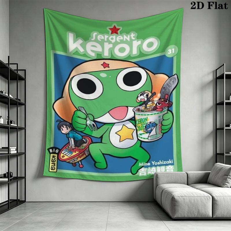Keroro Wall Tapestry Aesthetic Wall Hanging Printed Fabric Blanket Decorative Tapestries for Bedroom Living Room Home Decor