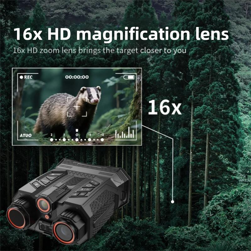 4K Night Vision Binoculars with 16X Digital Zoom and 7 Gear Infrared 4 Inch Large Screen WiFi for Hunting & Wildlife Observation