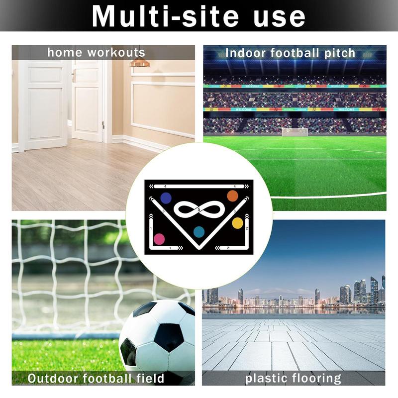 Soccer Training Drills Mat Rubber Non Slip Exercise Mat 23.6x35.4in Football Training Pad Footstep System Training Blanket for