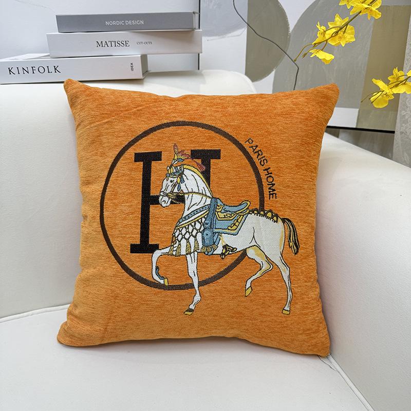 Chenille Jacquard Luxury Pillowcase - White Horse Design