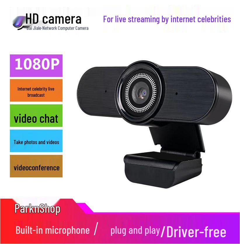 HD 1080p Driver-Free Webcam for Online Classes & Video Conferencing