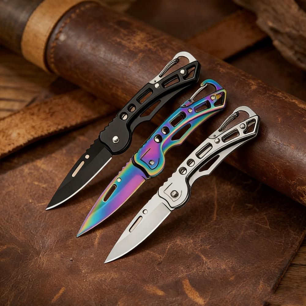Folding Pocket Knife Portable Stainless Steel Fruit Knife with Non-slip Handle Outdoor Survival Hunting Camping Household Tools