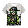 Summer Round Neck Cute Bear Graphic 3D Print Top Fashionable Casual Short Sleeved Men's T-shirts