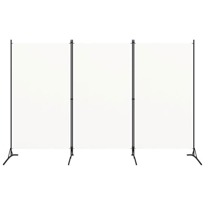 VidaXL Paravent 3 Panneaux, 260x180 cm, Tissu Polyester & Structure en Fer, Blanc, Écran de Confidentialité Pliable, Cloison 320731