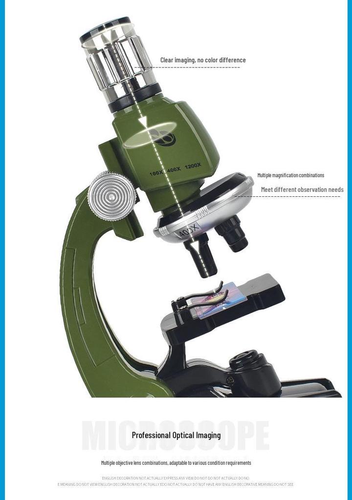 High-Power Kids Educational Microscope with Phone Holder
