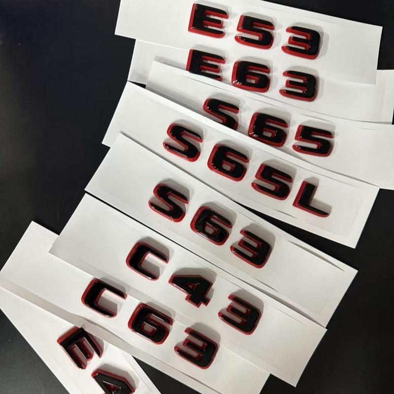New Style Two Tone Letters Numbers Emblem E43 E53 E63 S65 C E S CLASS for 2024 Car Trunk Rear W212 W213 W214 Car Accessories