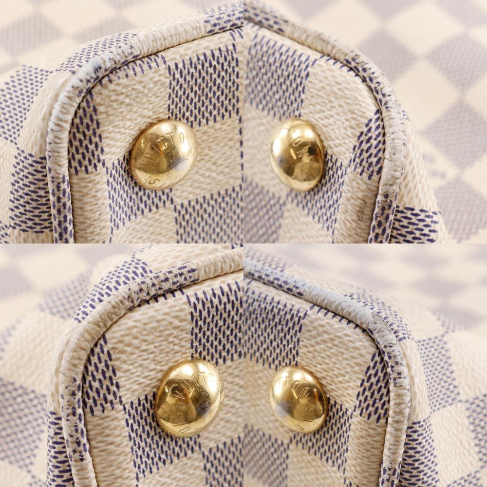 LOUIS VUITTON Calvi Tote Bag N41449 White Damier Azur Canvas Women Used