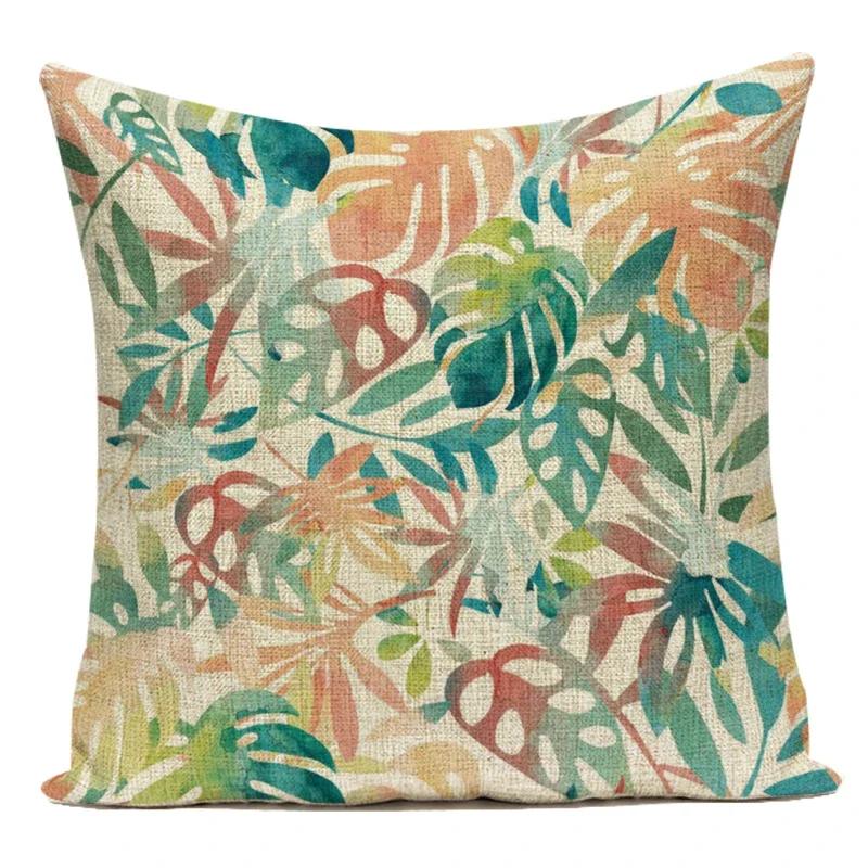 Vintage Flower Printed Throw Pillow Cover Sofa Chair Cushion Covers Home Decorative For Chair Seat Bedroom Square Pillowcase