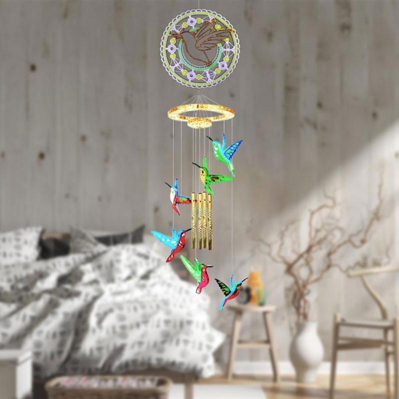 Little Hummingbird Glossy Silicone Mold Wall-mounted Wind Chime Mold DIY Keychain Pendant Epoxy Resin Crafting Mold