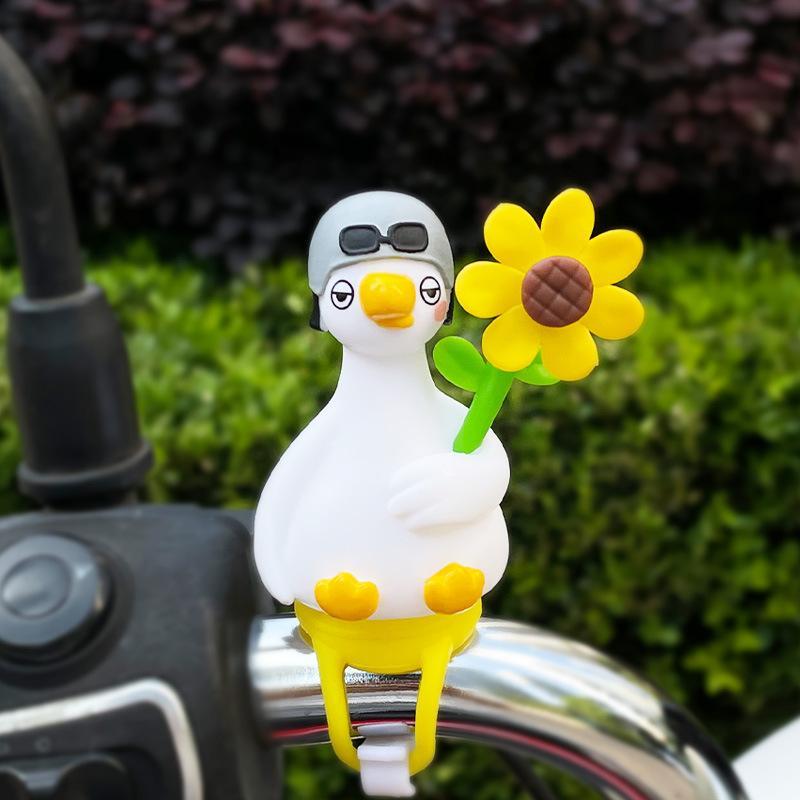 1Pcs Novelty Little Duck Windmill Ornament Bike Handlebar Decoration With Stretchable Strap For Motorcycle E Bike Road Bike