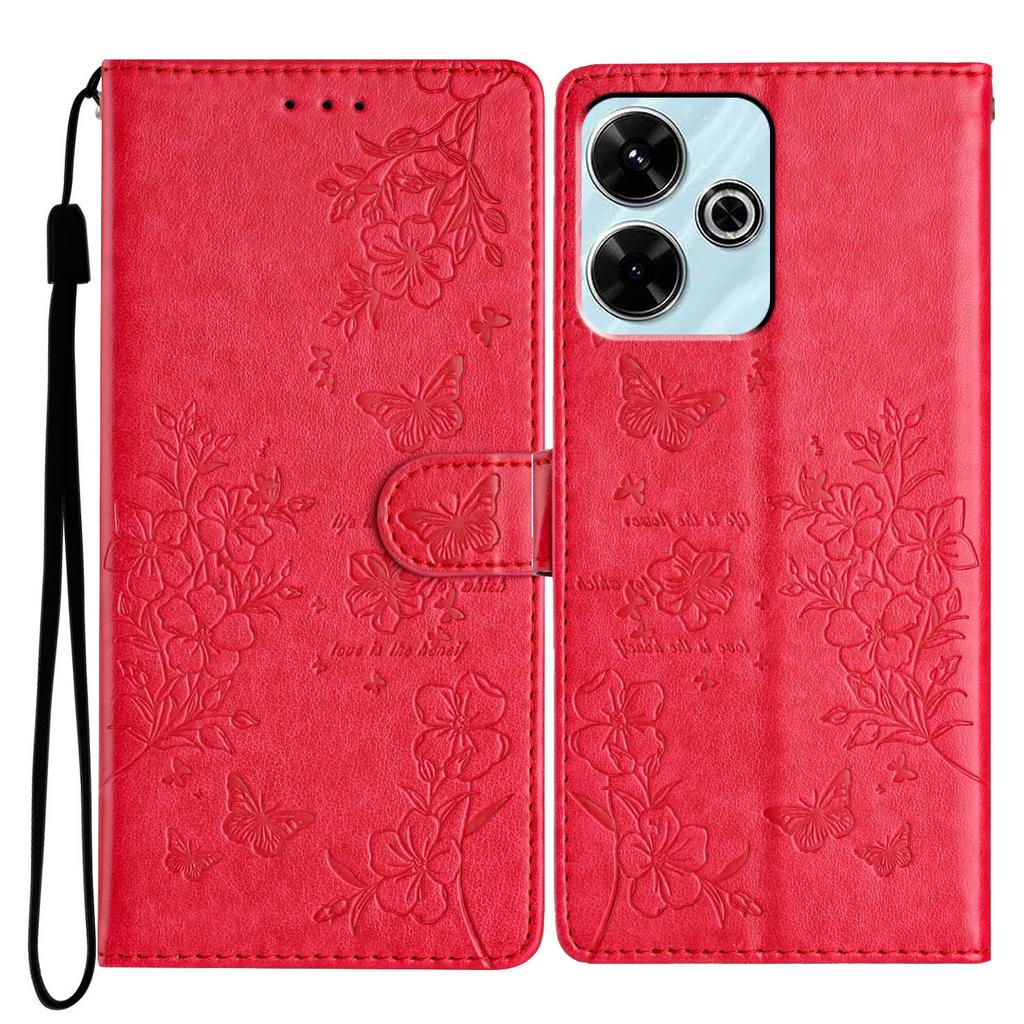 For Xiaomi Redmi 13 5G/13 4G Phone Case Butterfly Floral Imprint Leather Wallet Cover