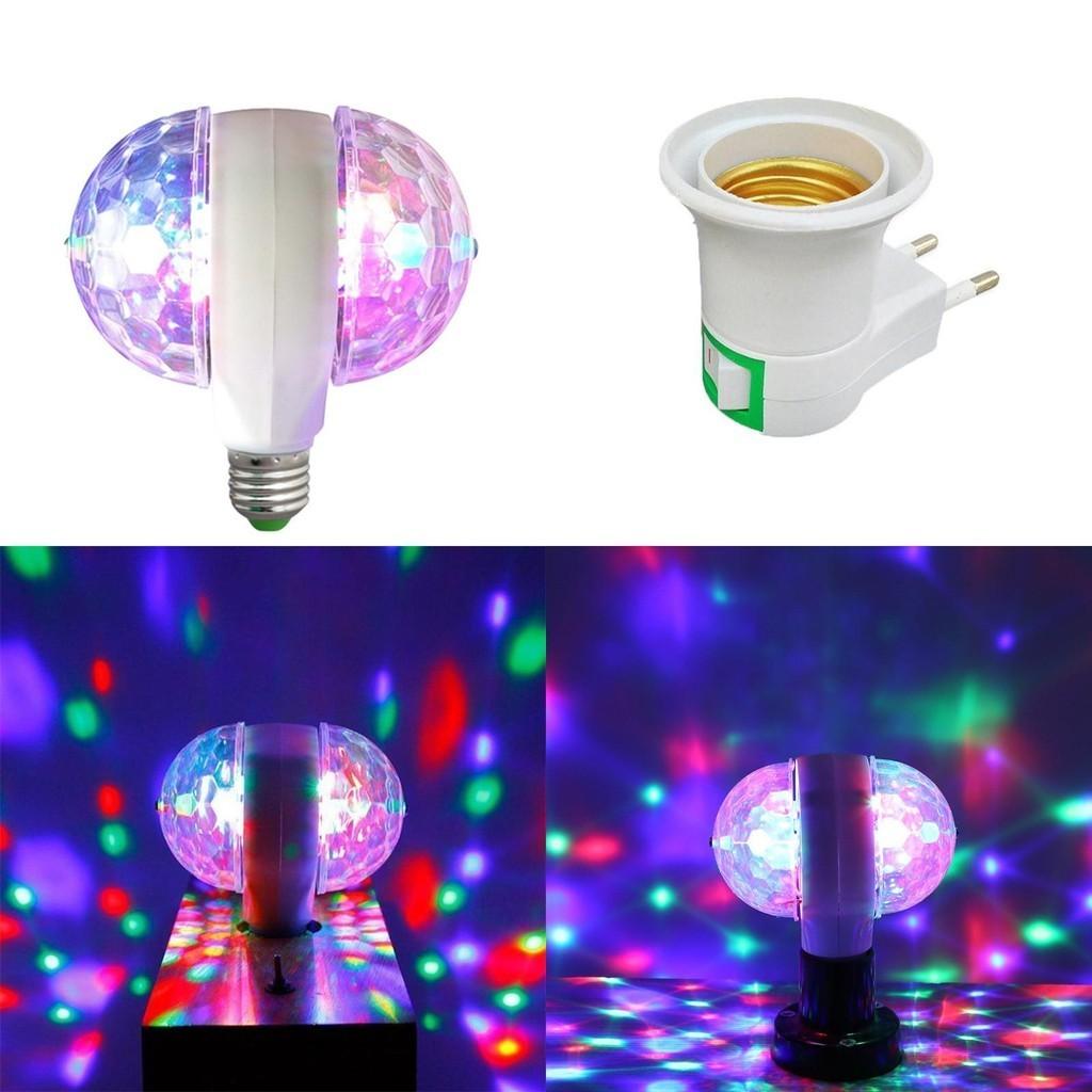 E27 6w Double-headed Led Ball Stage Rgb Light Bulb Perfect For Ktv And Disco Parties