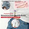 2PCS Rhinestone Magnetic Adjustable Trouser Legs Clips For Pants Pin Retractable Fixed Leg Pants Loose Button For Jeans Cardigan