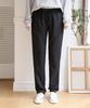 Jikeulib String Banding Stretch Black Slacks