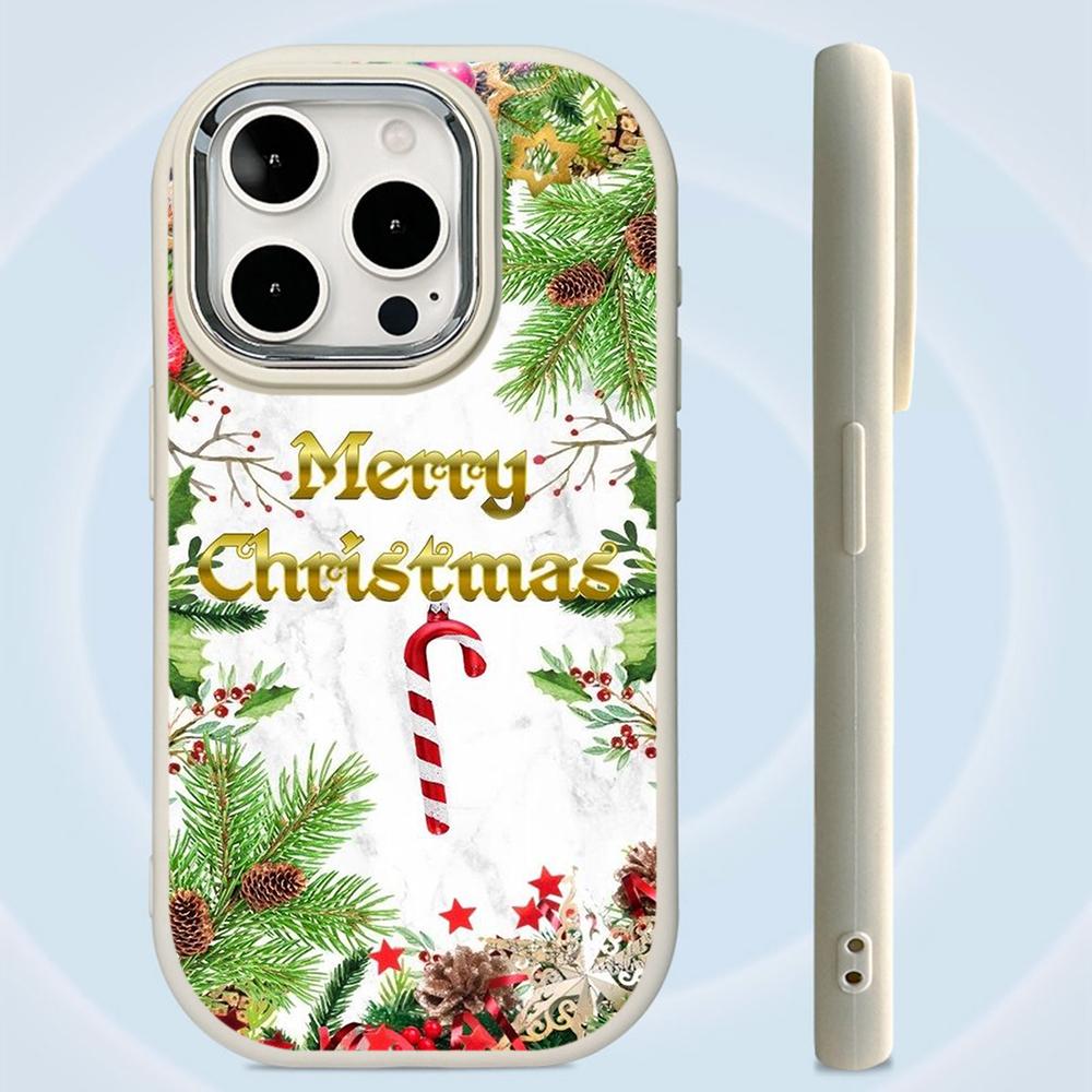 N106 Godt nyttår jul myke telefonvesker til Samsung S24 S23 Plus A15 A35 A54 Infinix Hot 40i Tecno Plating Frame Kamerabeskytter Bakdeksel