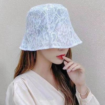 Damspetsfiskarhatt Vår och Sommar Mode Genomskinlig Hinkhatt Koreansk Stil Elegant Mönster