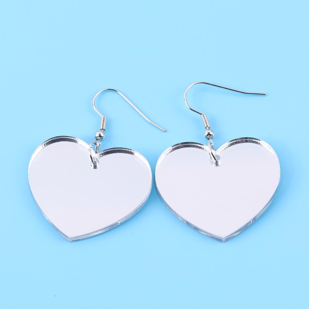Gold Silver Color Mirrored Heart Acrylic Dangle Earrings for Women 2025 Trending Peach Love Pendant Earring Simple Jewelry Gifts